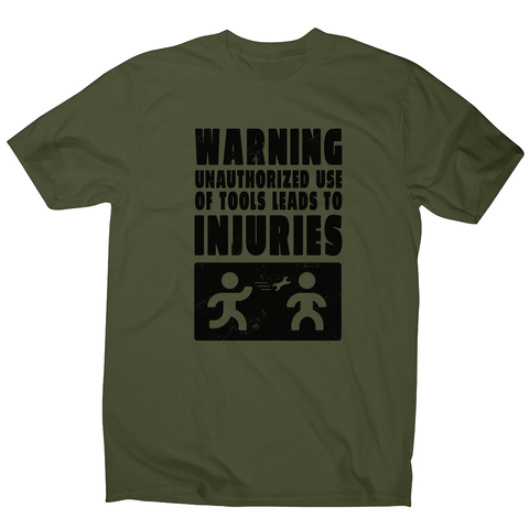 Mechanic warning sign men's t-shirt Military Green