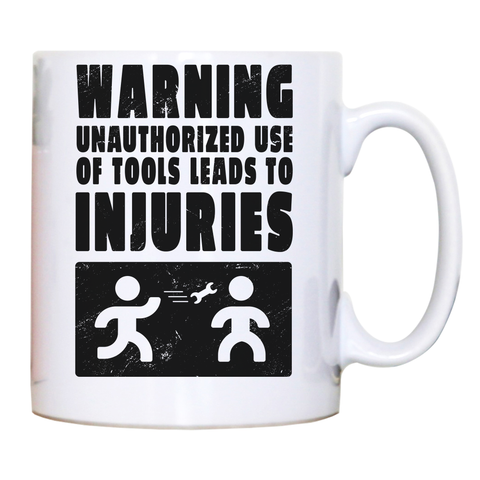 Mechanic warning sign mug coffee tea cup White