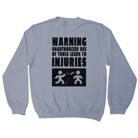 Mechanic warning sign sweatshirt Grey