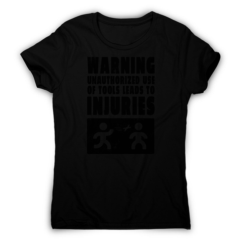 Mechanic warning sign women's t-shirt Black