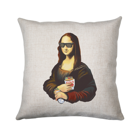 Mona Lisa kebab food painting cushion 40x40cm Cover +Inner