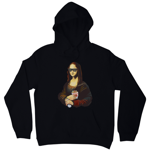 Mona Lisa kebab food painting hoodie Black