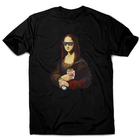 Mona Lisa kebab food painting men's t-shirt Black