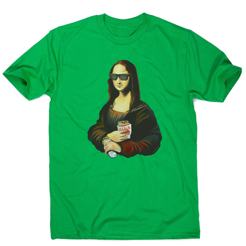 Mona Lisa kebab food painting men's t-shirt Green