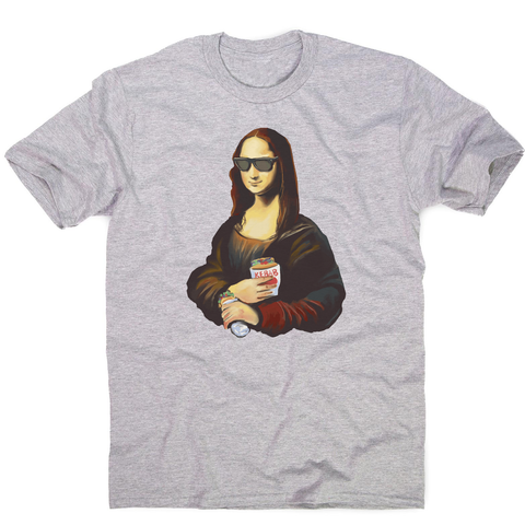Mona Lisa kebab food painting men's t-shirt Grey