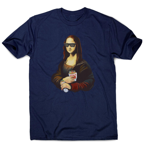 Mona Lisa kebab food painting men's t-shirt Navy