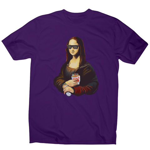 Mona Lisa kebab food painting men's t-shirt Purple