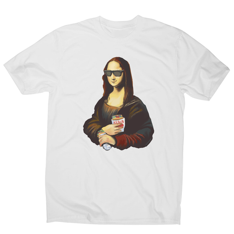 Mona Lisa kebab food painting men's t-shirt White