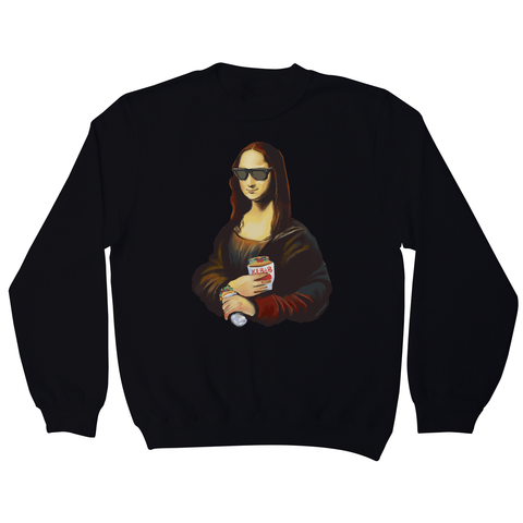 Mona Lisa kebab food painting sweatshirt Black