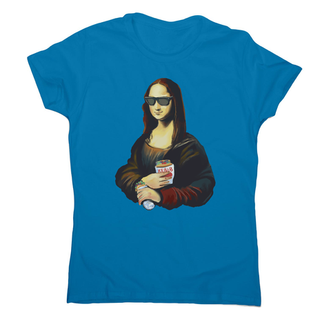 Mona Lisa kebab food painting women's t-shirt Sapphire