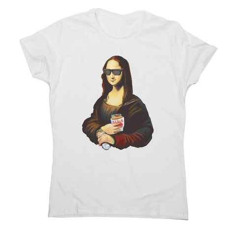 Mona Lisa kebab food painting women's t-shirt White