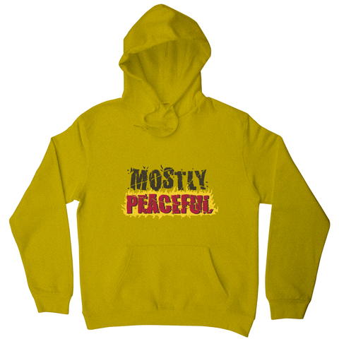 Mostly peaceful hoodie Yellow
