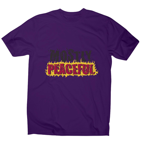 Mostly peaceful men's t-shirt Purple