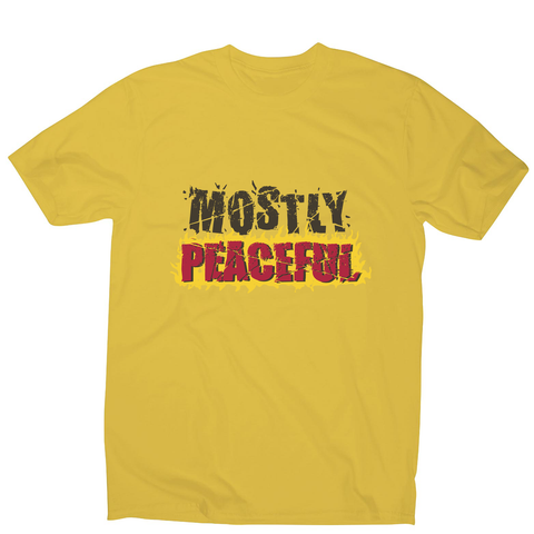 Mostly peaceful men's t-shirt Yellow