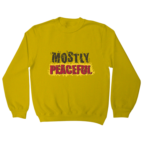 Mostly peaceful sweatshirt Yellow