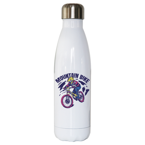 Mountain bike water bottle stainless steel reusable White