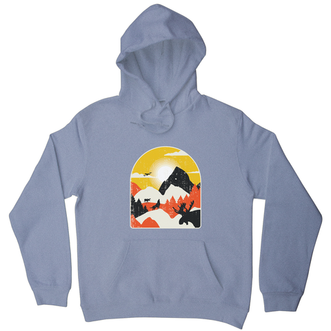 Mountains nature landscape hoodie Grey