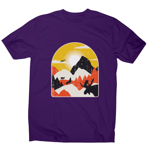 Mountains nature landscape men's t-shirt Purple
