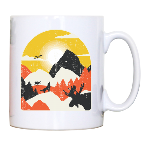 Mountains nature landscape mug coffee tea cup White