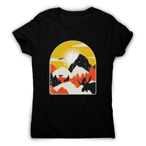 Mountains nature landscape women's t-shirt Black