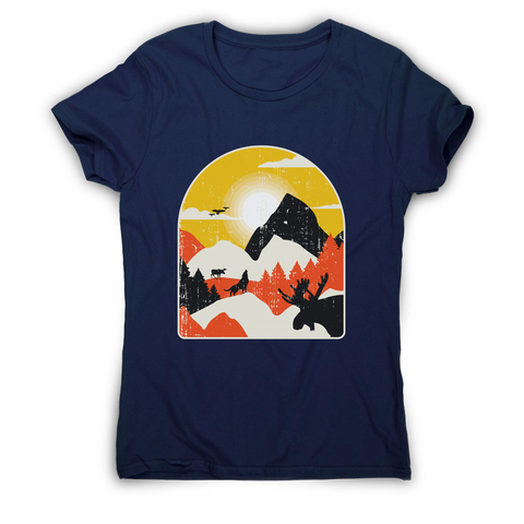 Mountains nature landscape women's t-shirt Navy