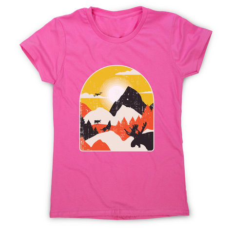 Mountains nature landscape women's t-shirt Pink