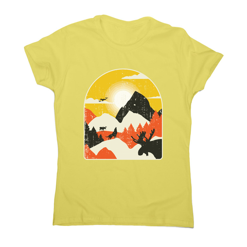 Mountains nature landscape women's t-shirt Yellow