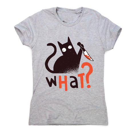 Murder cat funny scary t-shirt women's - Graphic Gear