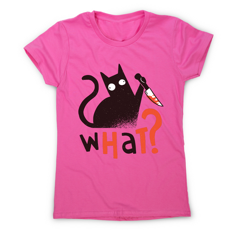 Murder cat funny scary t-shirt women's - Graphic Gear