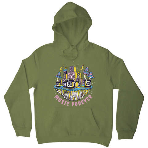 Music forever hoodie Olive Green