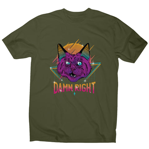 Neon party cat - men's funny premium t-shirt - Graphic Gear