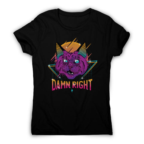 Neon party cat - women's funny premium t-shirt - Graphic Gear