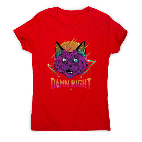 Neon party cat - women's funny premium t-shirt - Graphic Gear