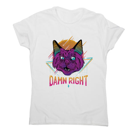 Neon party cat - women's funny premium t-shirt - Graphic Gear