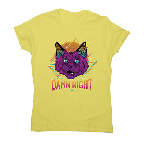 Neon party cat - women's funny premium t-shirt - Graphic Gear