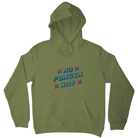 NFT funny quote pixel art hoodie Olive Green