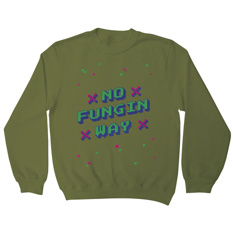 NFT funny quote pixel art sweatshirt Olive Green
