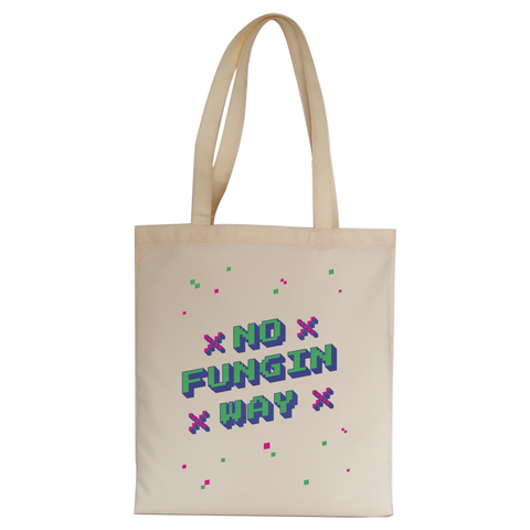NFT funny quote pixel art tote bag canvas shopping Natural