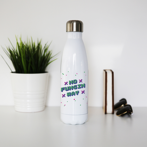 NFT funny quote pixel art water bottle stainless steel reusable White