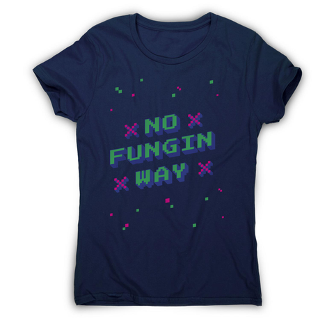 NFT funny quote pixel art women's t-shirt Navy