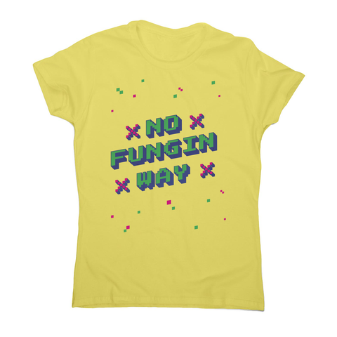 NFT funny quote pixel art women's t-shirt Yellow