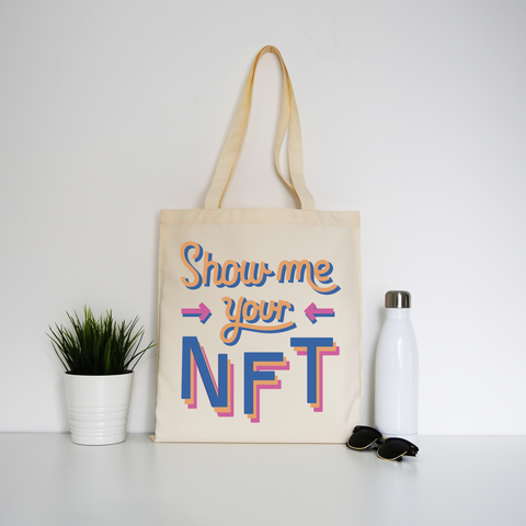 NFT technology funny quote tote bag canvas shopping Natural