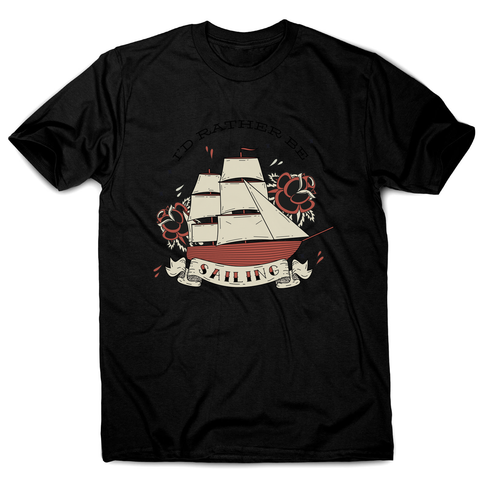 Nautical ship sailing ocean men's t-shirt Black