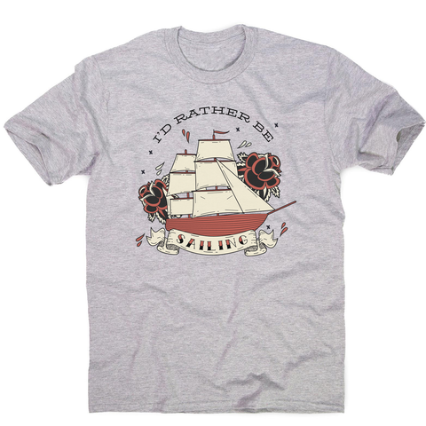 Nautical ship sailing ocean men's t-shirt Grey