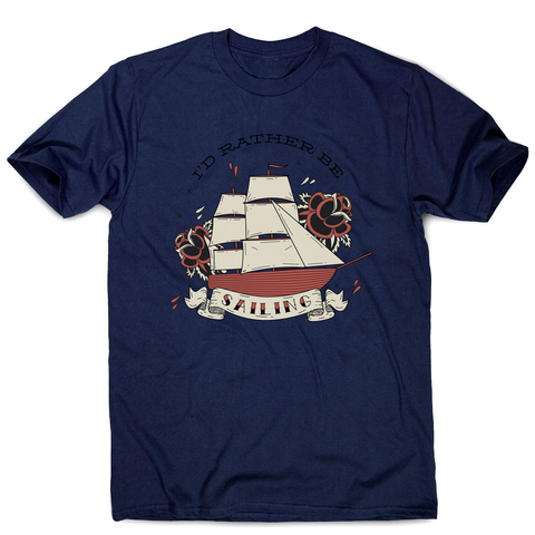 Nautical ship sailing ocean men's t-shirt Navy