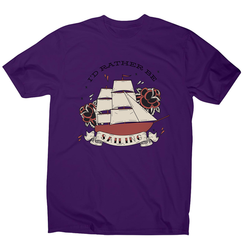 Nautical ship sailing ocean men's t-shirt Purple