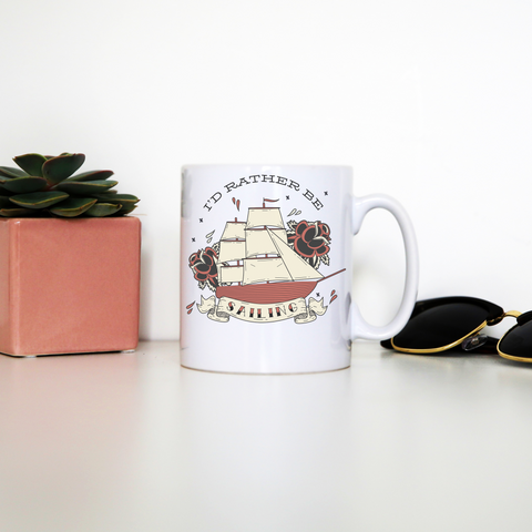 Nautical ship sailing ocean mug coffee tea cup White