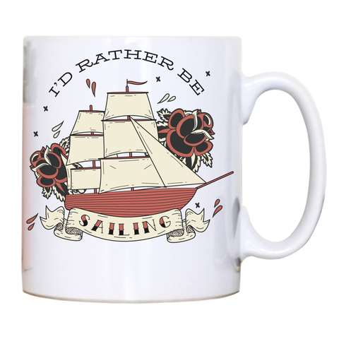 Nautical ship sailing ocean mug coffee tea cup White