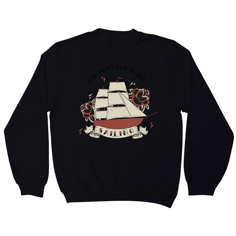 Nautical ship sailing ocean sweatshirt Black