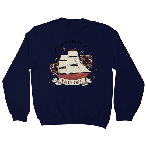 Nautical ship sailing ocean sweatshirt Navy